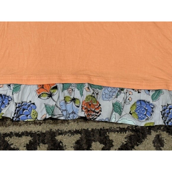 Women’s L Large Peach Matilda Jane Run The World Shirt top the Adventure Begins - Picture 2 of 2